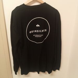 Quiksilver Shirt Mens XL Black Long Sleeve Regular Fit Cotton
